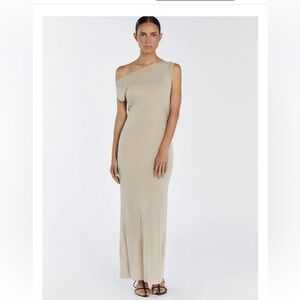 DISSH Junie Beige Natural Knit Midi Maxi Dress Size Large